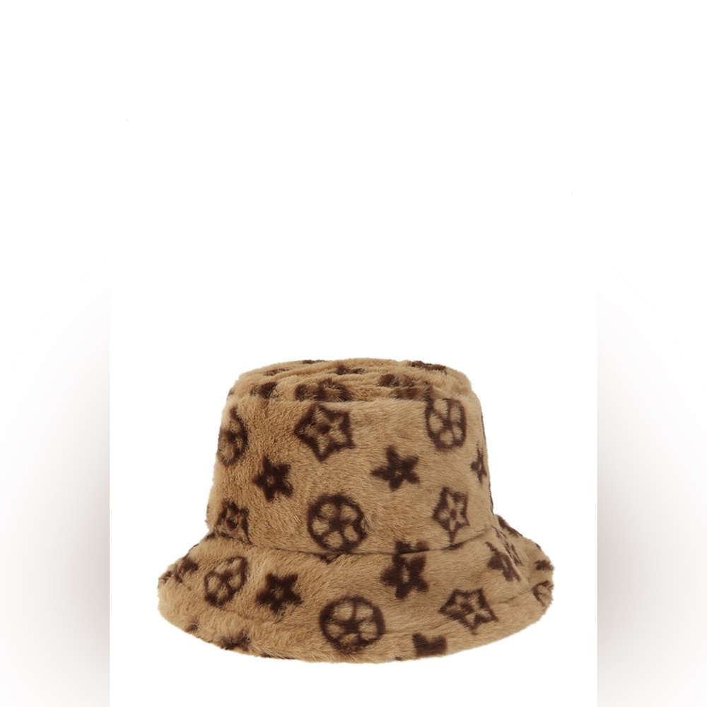 Geometric Pattern Fur Bucket Hat